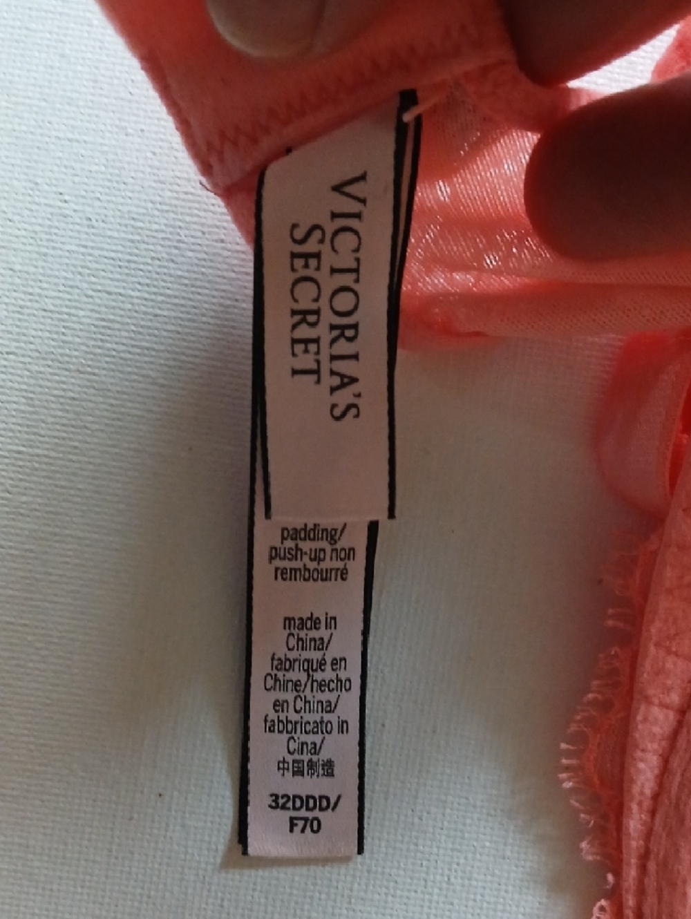 Victoria's Secret Dream Angels Push Up Lace W/O Padding Bra in Coral Peachy Pink - Picture 13 of 16